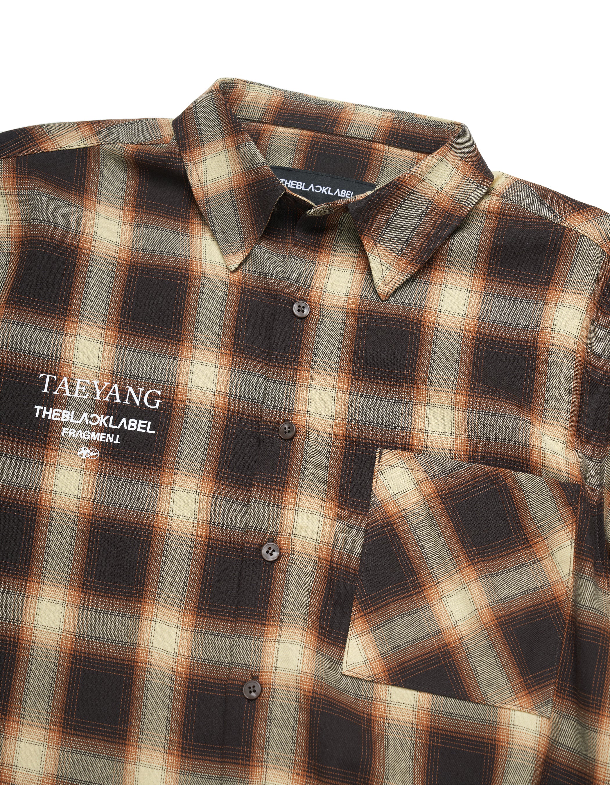 TAEYANG x Fragment Design DIIE Flannel Shirt Front Detail